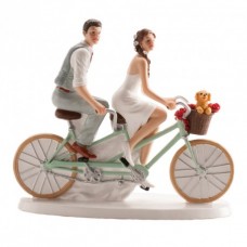 Couple on Bicycle Wedding Ornament